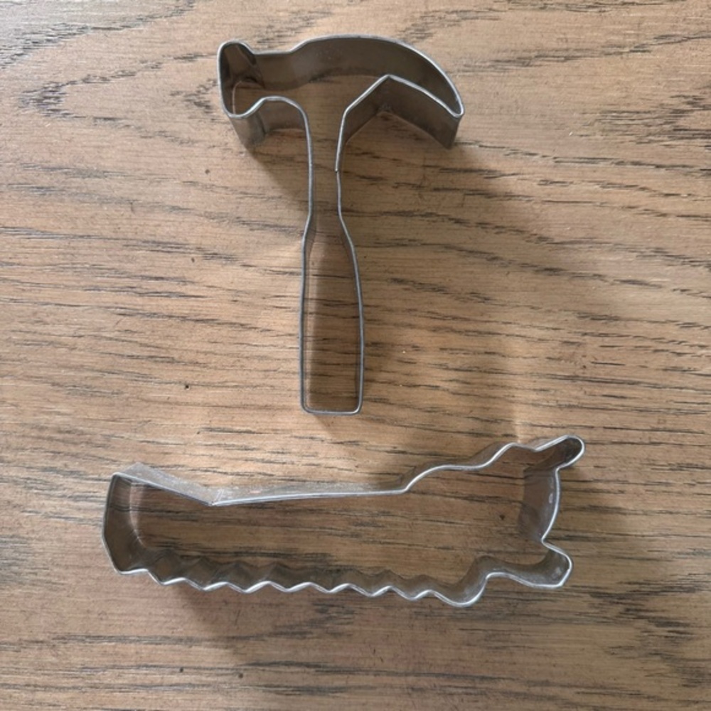 Silver Hammer and Saw Cookie Cutters